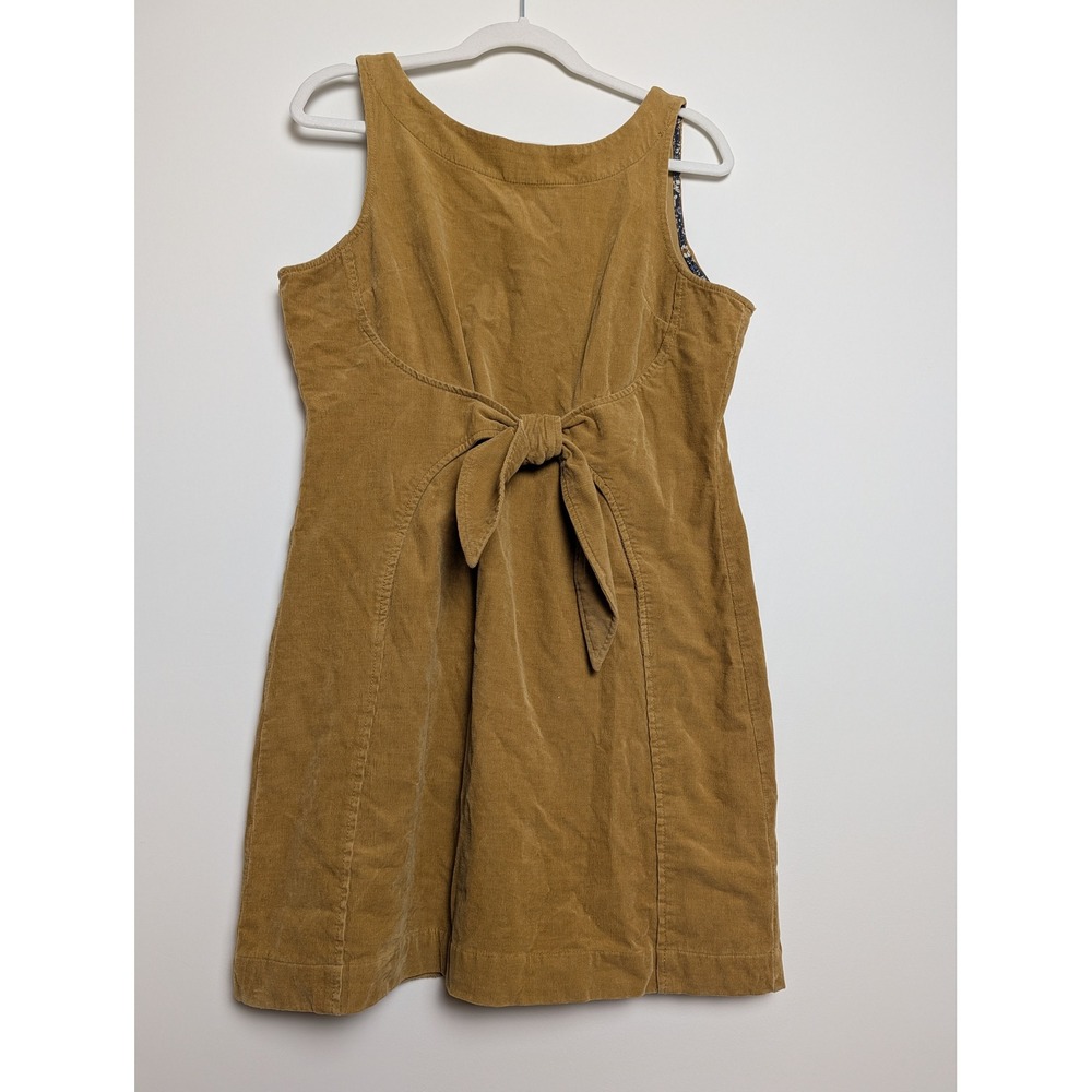 Anthropologie‎ Holding Horses Womens 12 Mustard Yellow Corduroy Sleeveless Dress - Picture 2 of 15